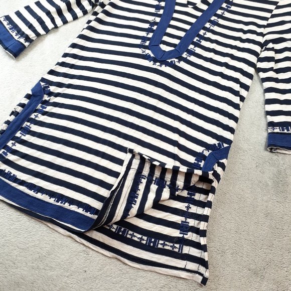 Anthro THML Boho 3/4 Sleeve Striped Tunic Top S - Picture 4 of 15